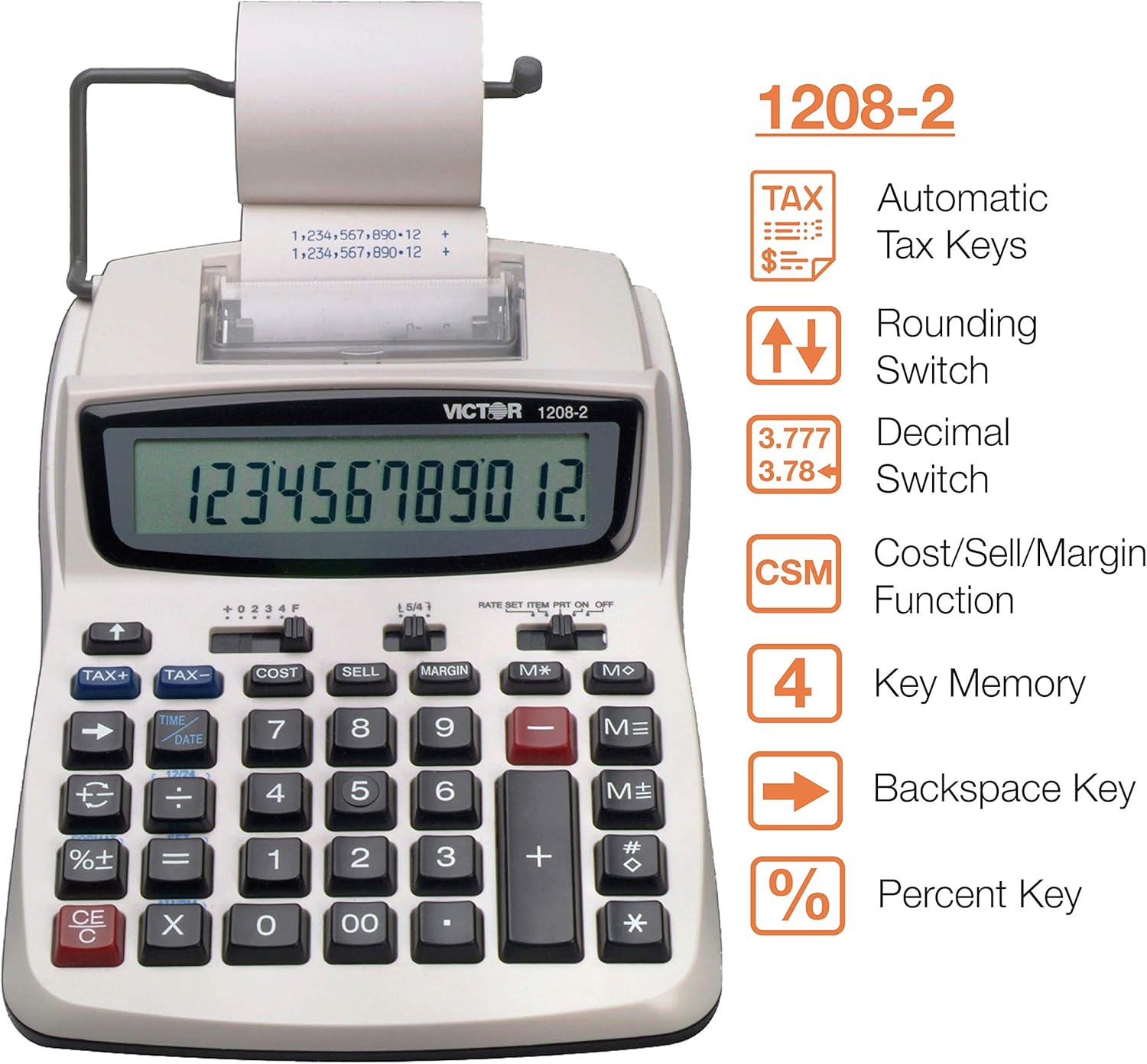 12 Digit LCD Display Printing Calculator R258914