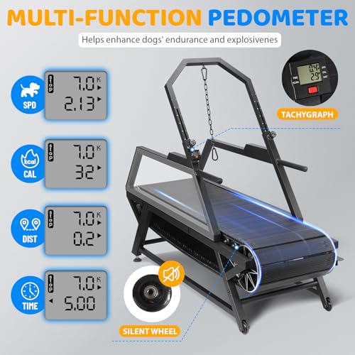Non-Electric Dog Treadmill with Step Counter, Adjustable Incline & Brake, Up to 300LBS A896883