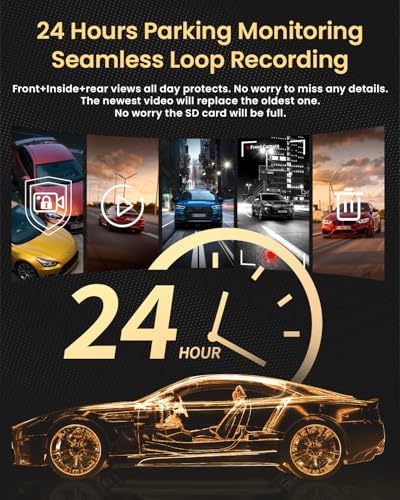 Dash Cam 1080P Three Channels with IR Night Vision Car Camera SD Card Included Dashboard Camera M685