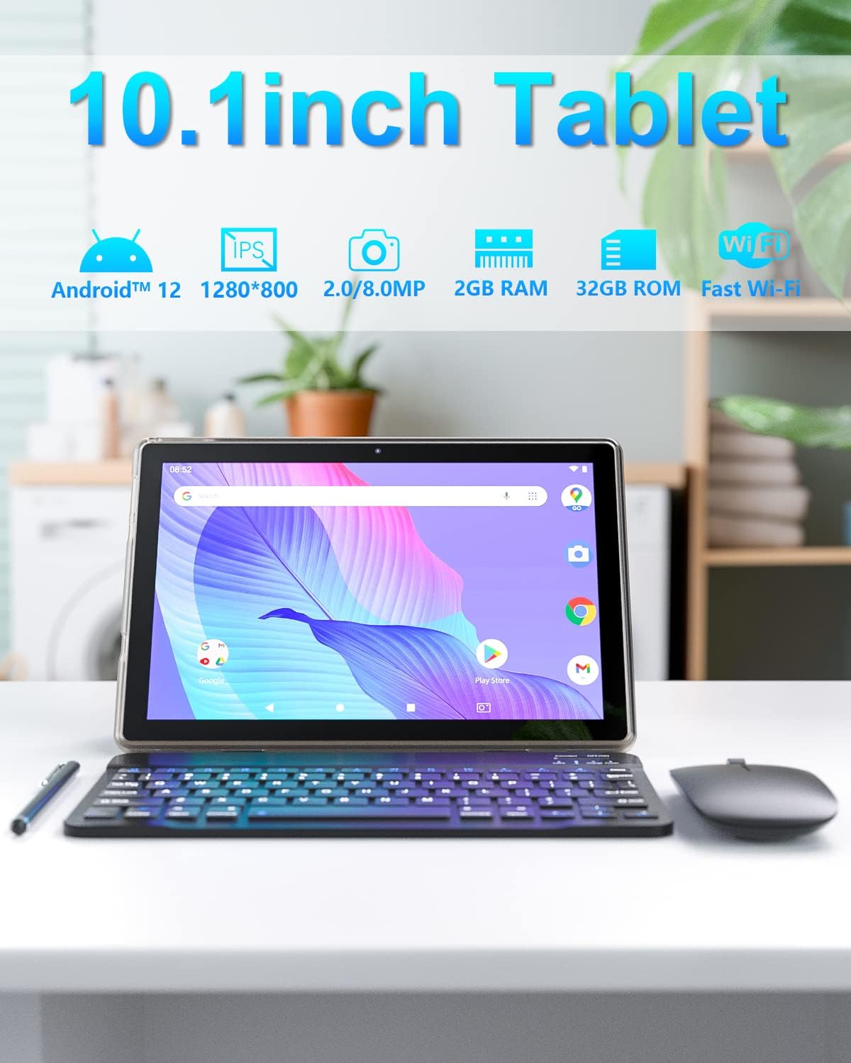 Android 12 Tablet 10.1 Inch 32GB ROM 2GB RAM E3930