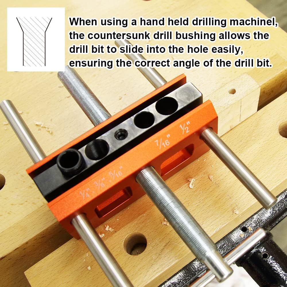 Self Centering Dowel Jig Kit Drilling Guide Bushings Set Wood Wide Capacity Doweling Jig Puncher Locator Joints Tool L268445