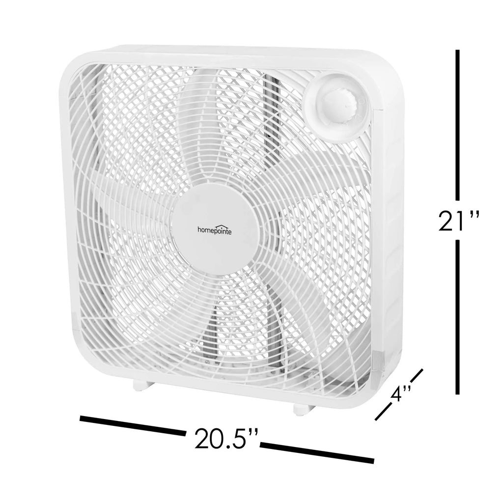 White 20" Electric Square Box Fan Q74614