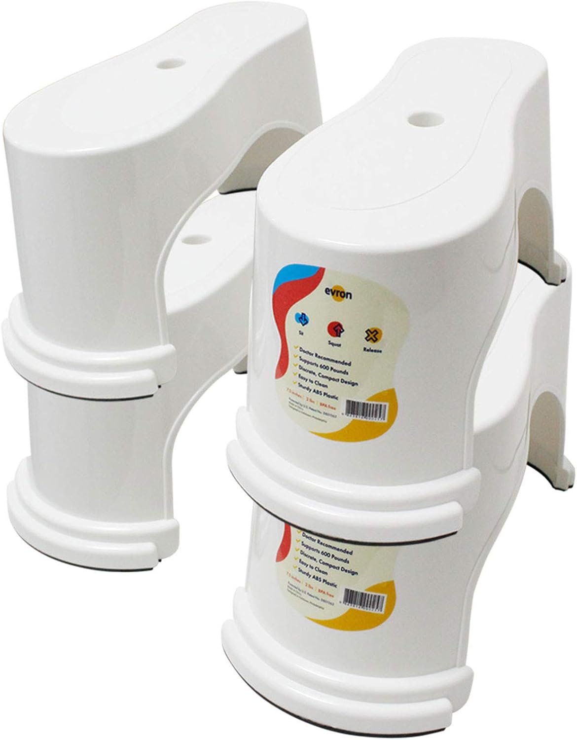 White 2 Pairs Plastic Toilet Stool C6829