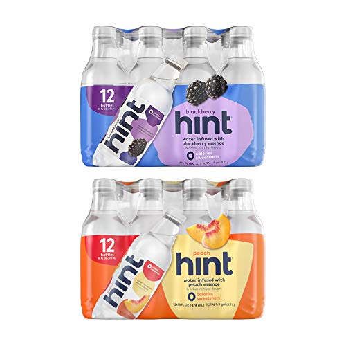 Hint Water Variety Pack 24 Bottles Zero Sugar Flavors Watermelon Blackberry Blueberry Lemon Strawberry Lemon Cherry Pineapple B2937
