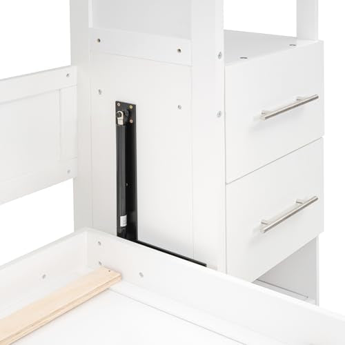 Gray Queen Size Wood Murphy Bed with LED Lights A229