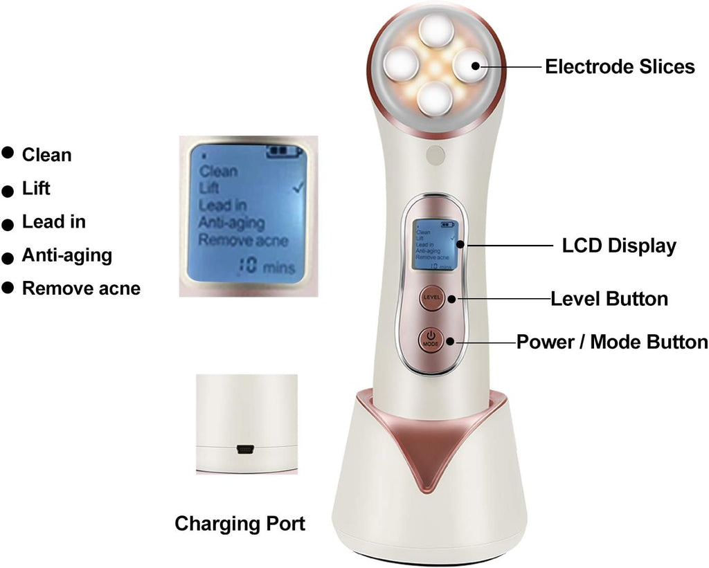 5 in 1 Facial Massager Micro-Current Recharable Device V1715