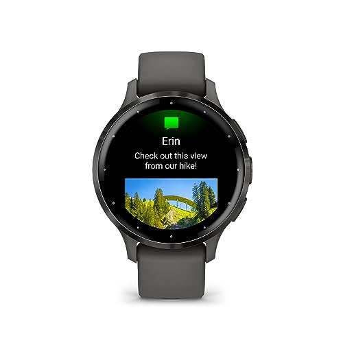 Slate Stainless Steel Bezel 1.2-Inch AMOLED Touchscreen Display Smart Watch with 41mm Pebble Gray Case and Silicone Band C3440