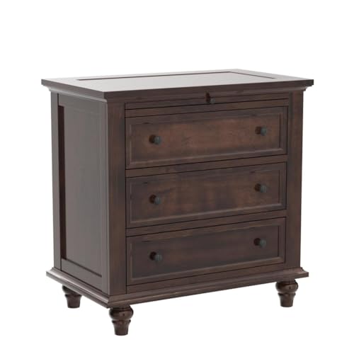 3-Drawer Wooden Nightstand with Pull-Out Tray (Blue) I701873