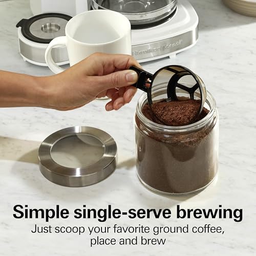 12 Cup Programmable Drip Coffee Maker & Single Serve Machine, Glass Carafe, White C564
