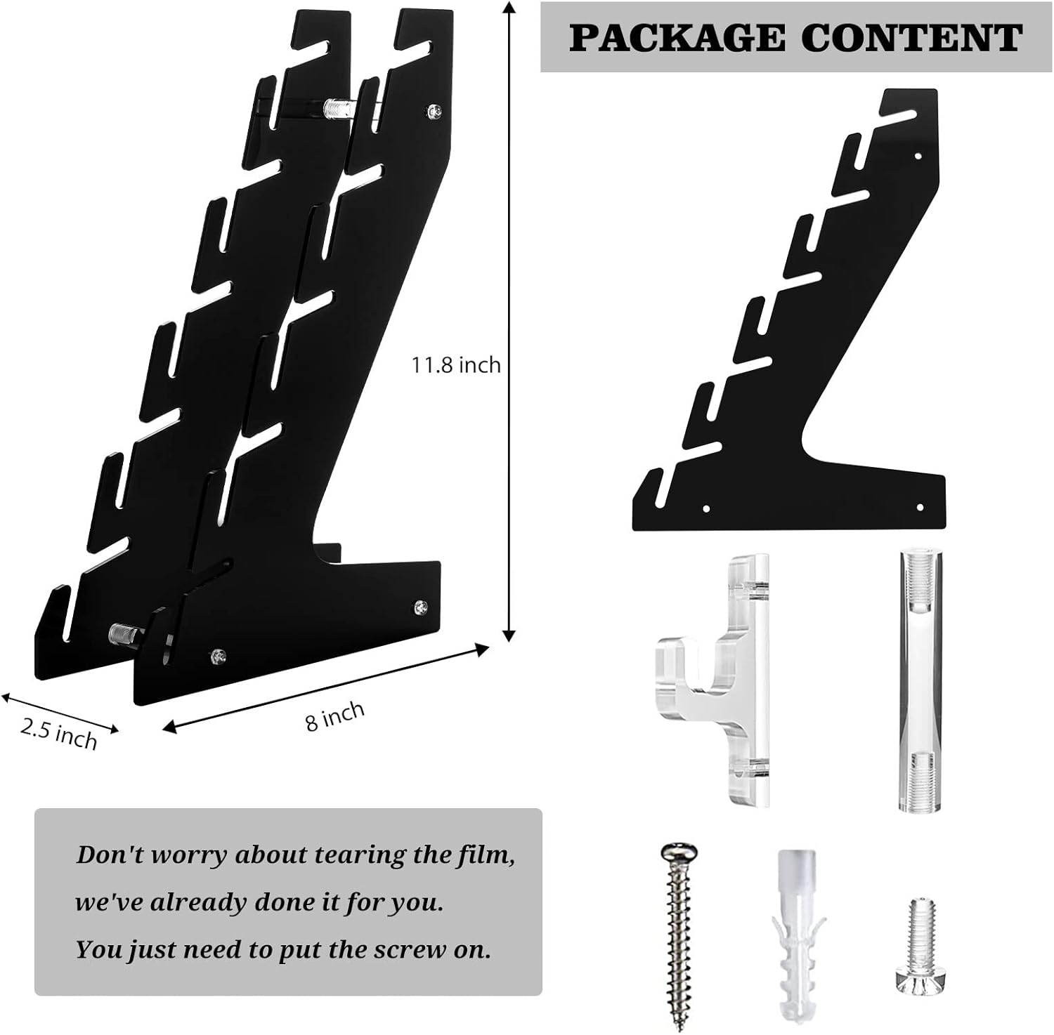 Black Acrylic Hat Racks Set of 2 X6376