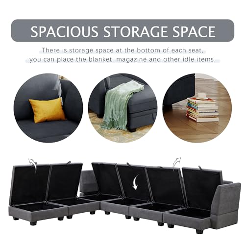 Beige Chenille 2 Piece L-Shape Modular Sectional Sofa T4007