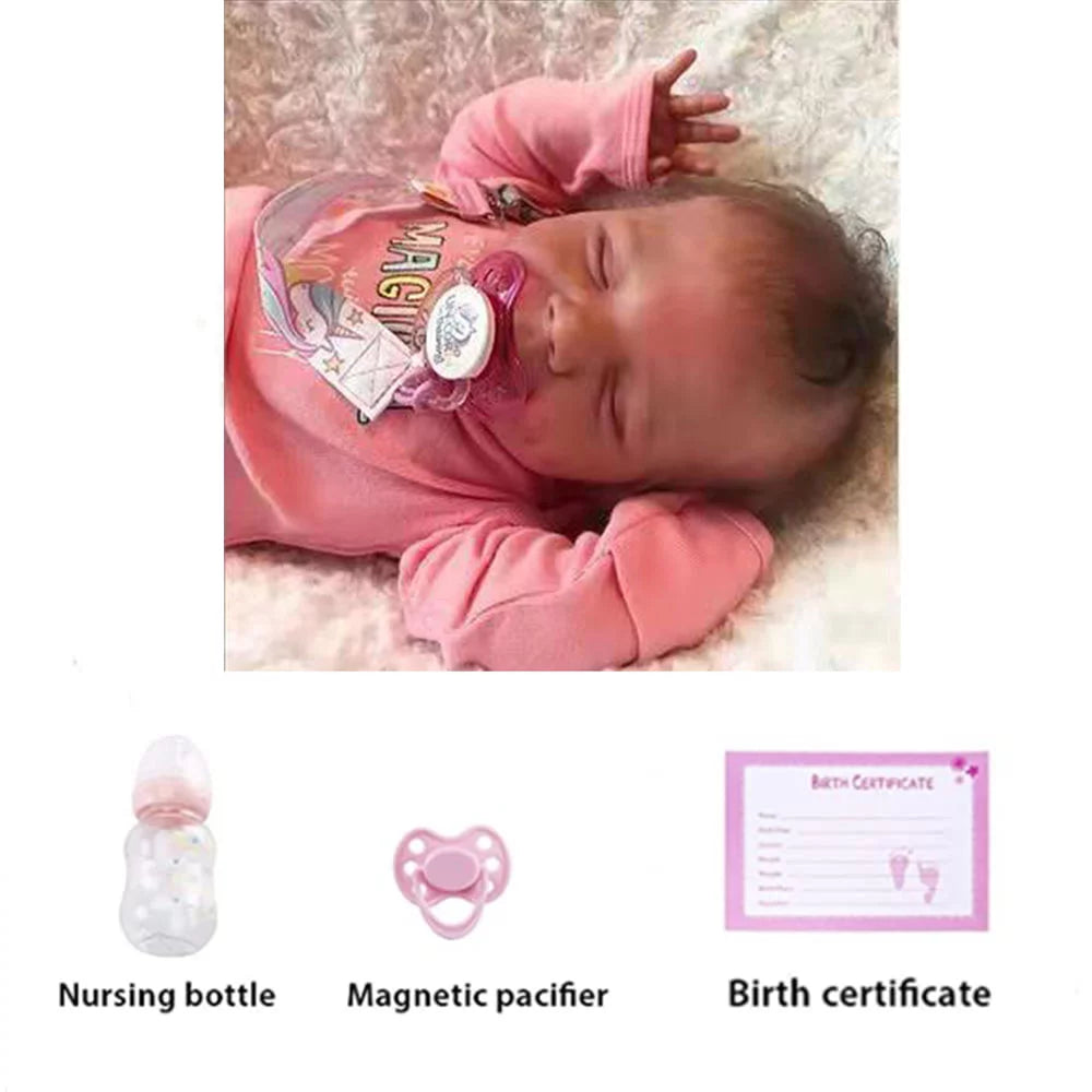 18" Realistic Soft Vinyl Silicone Full Body Sleeping Baby Doll J80958