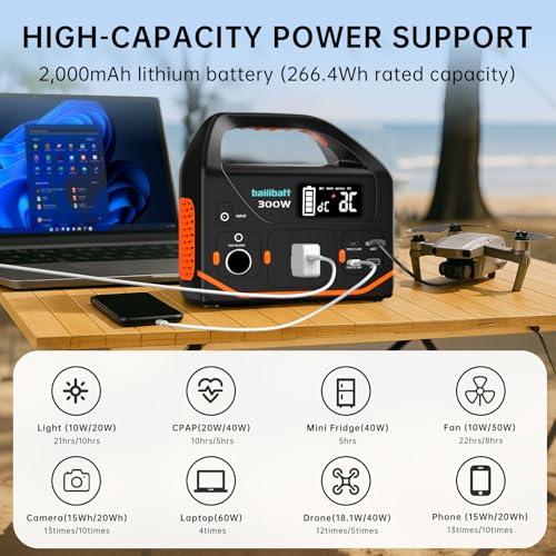 300W 266wh Lithium Portable Power Station with 120V AC Outlet W26577