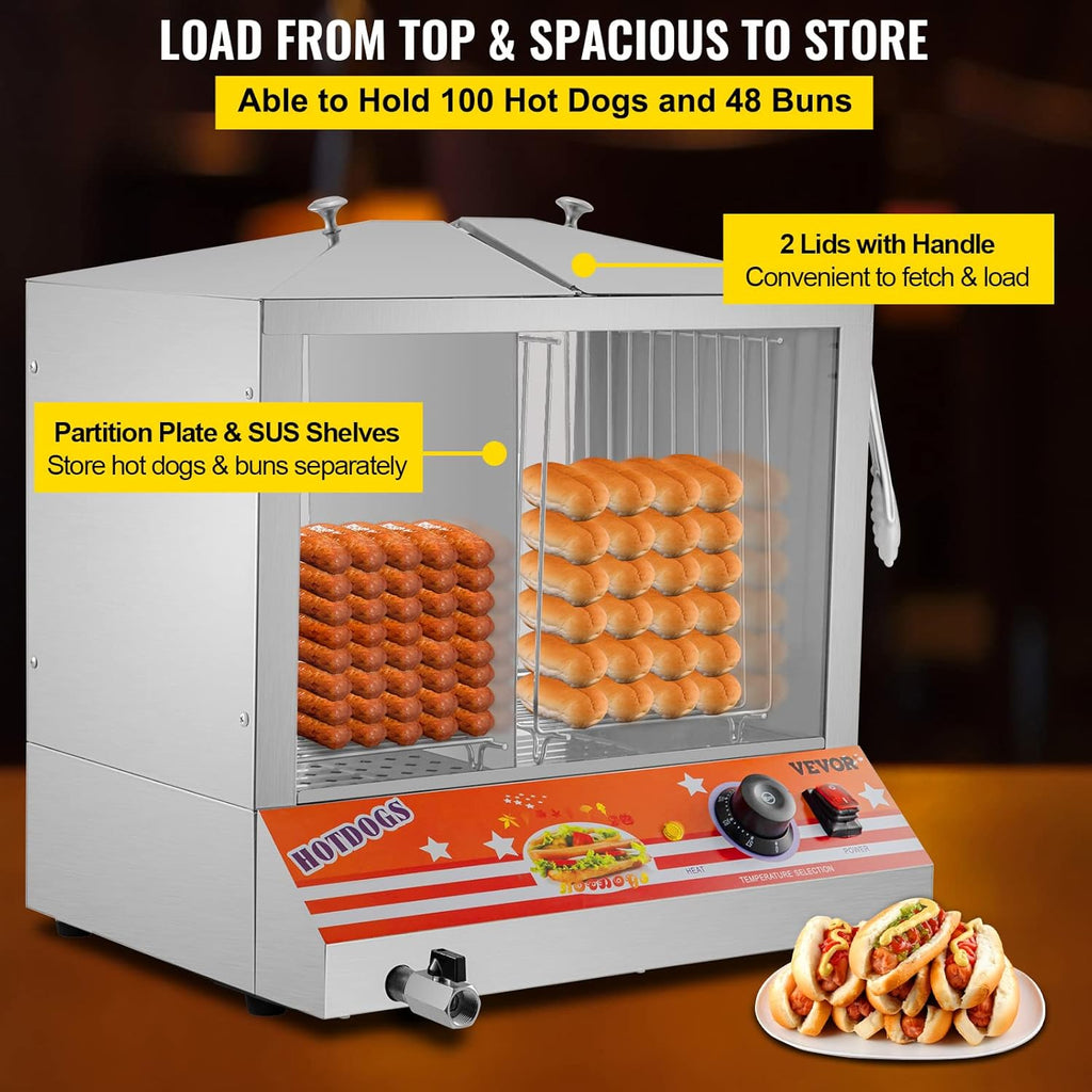 36L Stainless Steel Hot Dog Steamer I774