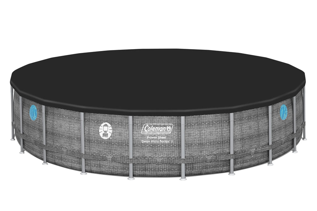 22'x52" Power Steel Frame Round Swimming Pool Set E20820