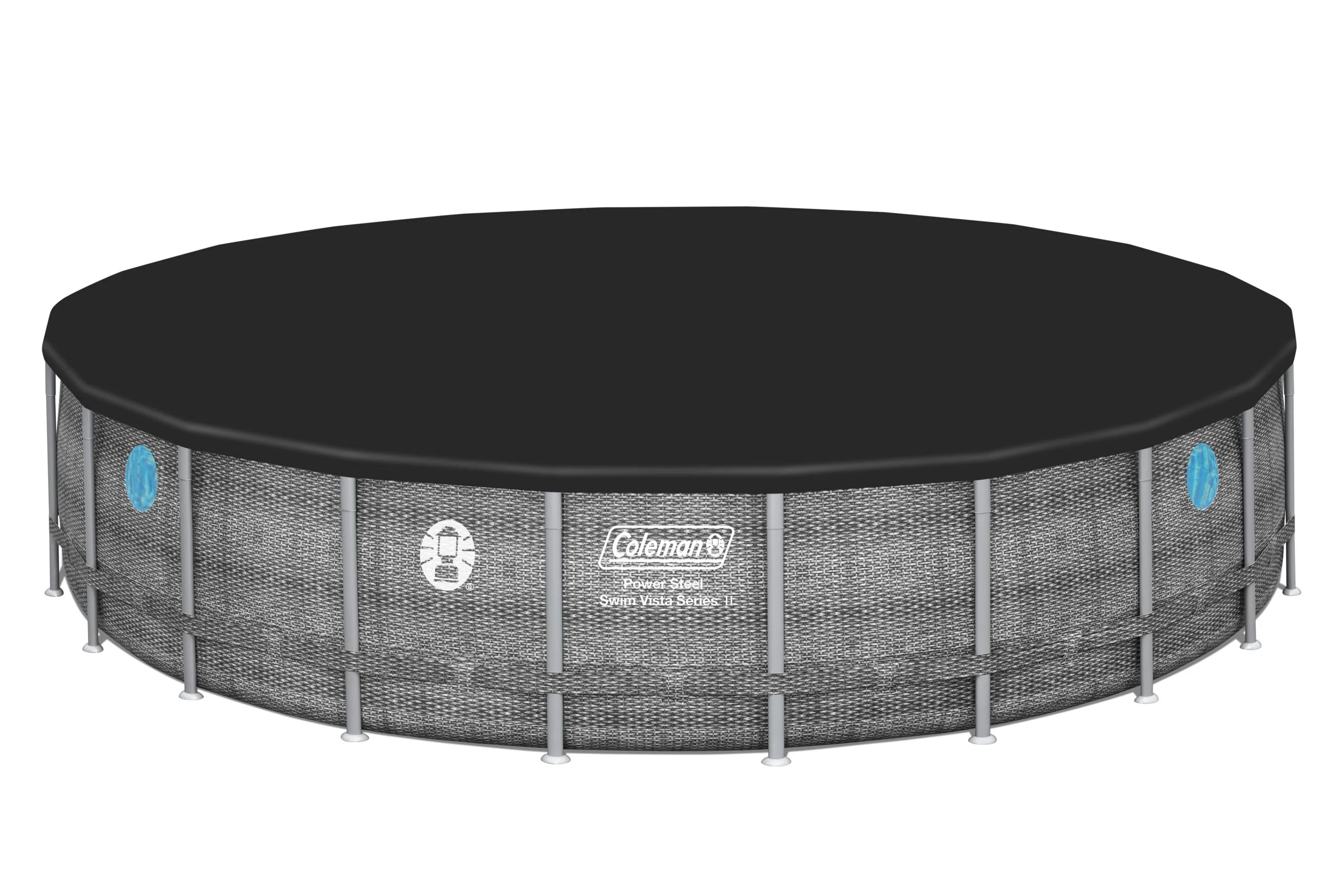 22'x52" Power Steel Frame Round Swimming Pool Set E20820