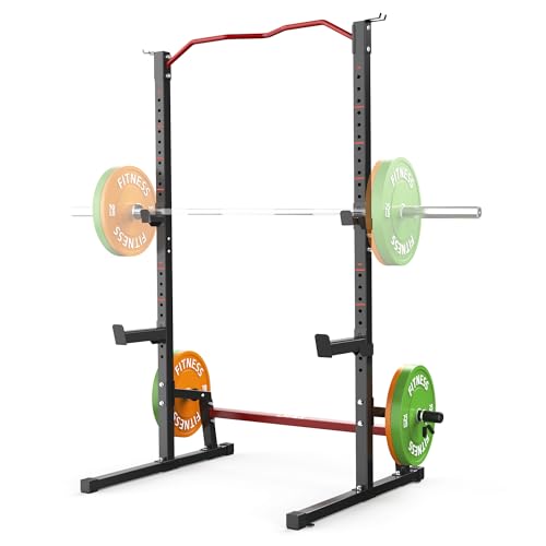 Adjustable Squat Rack Barbell Rack Squat Stand Bench Press Pull Up Home Gym N73100