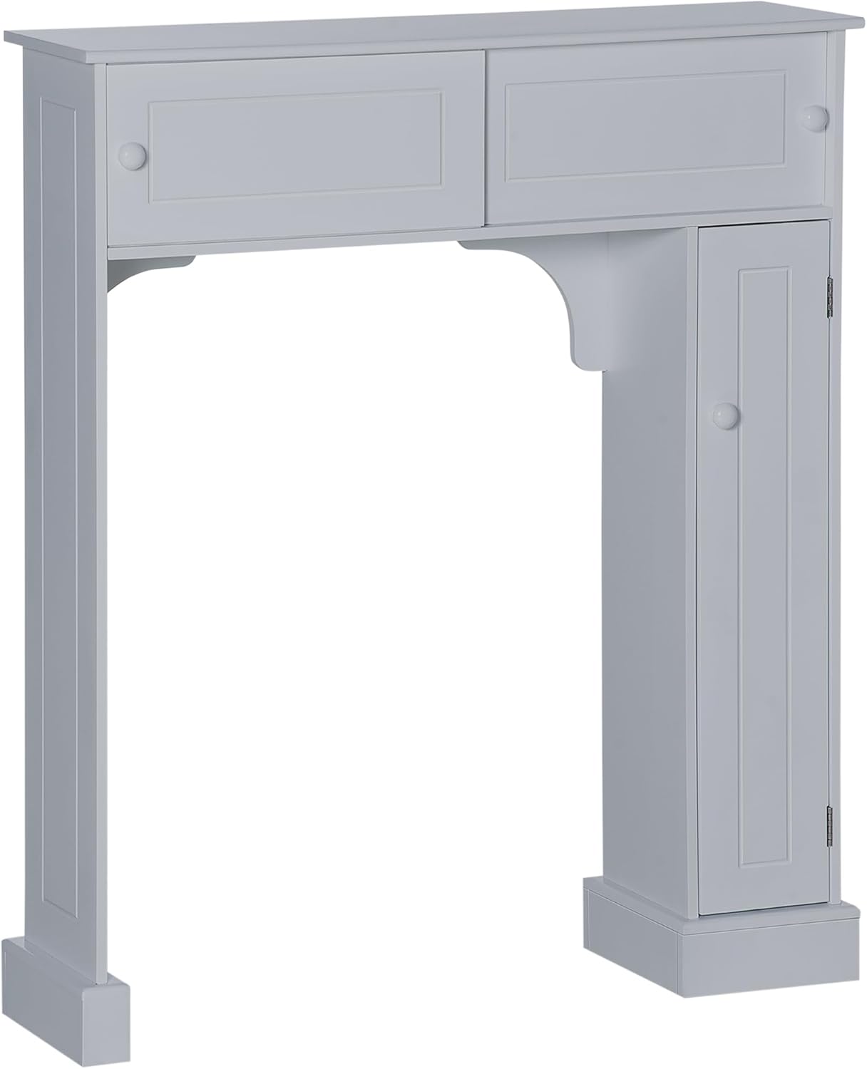 Gray Freestanding Over The Toilet Bathroom Cabinet with Adjustable Shelves T675163