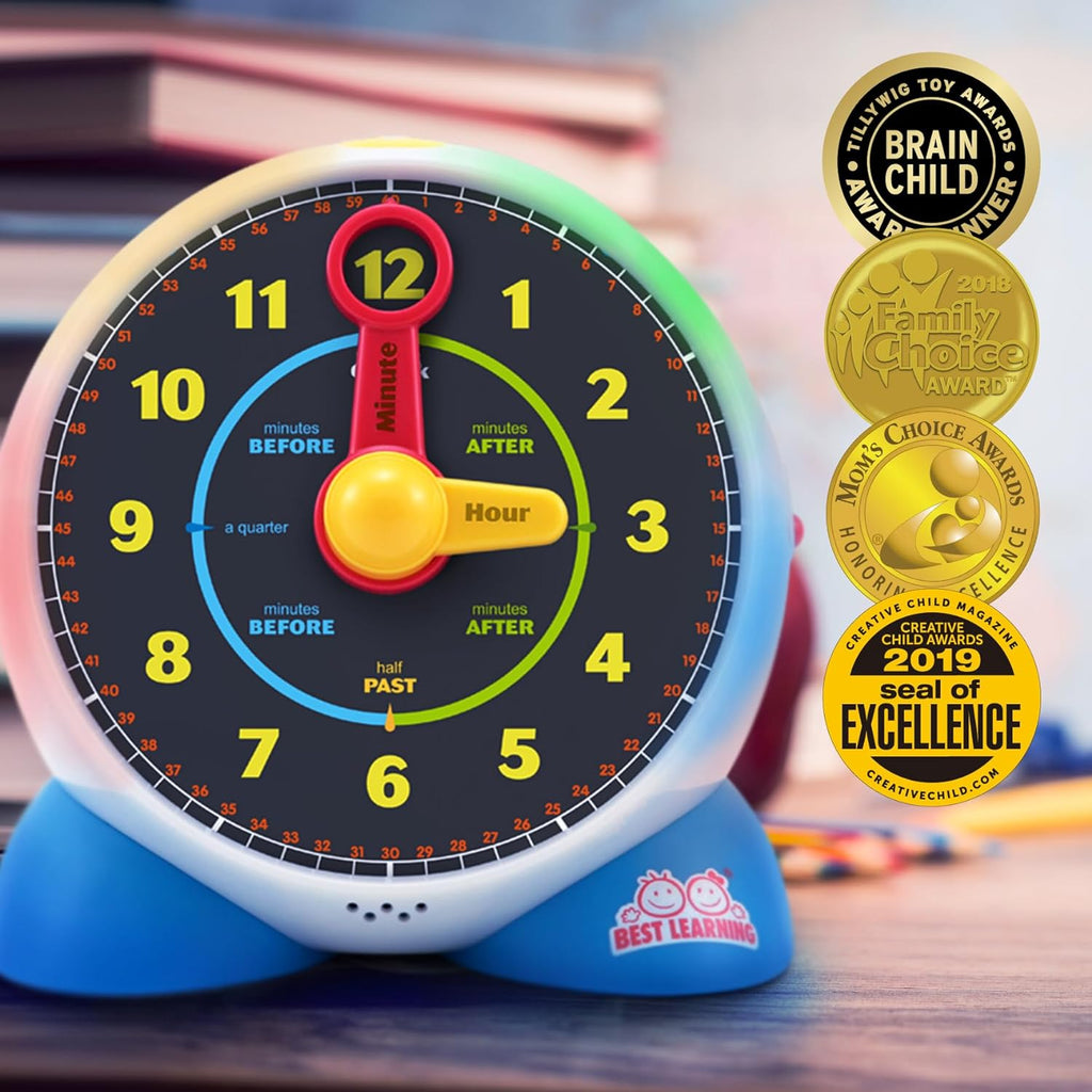 Learning Clock Teaching Light-Up Toy with Quiz and Music Sleep Mode I713