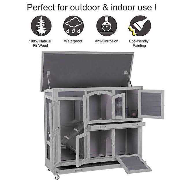 2 Story Rabbit Hutch on Wheels R385
