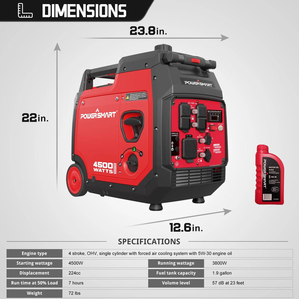 4500W Portable Inverter Gas Generator with Electric Start Z298861