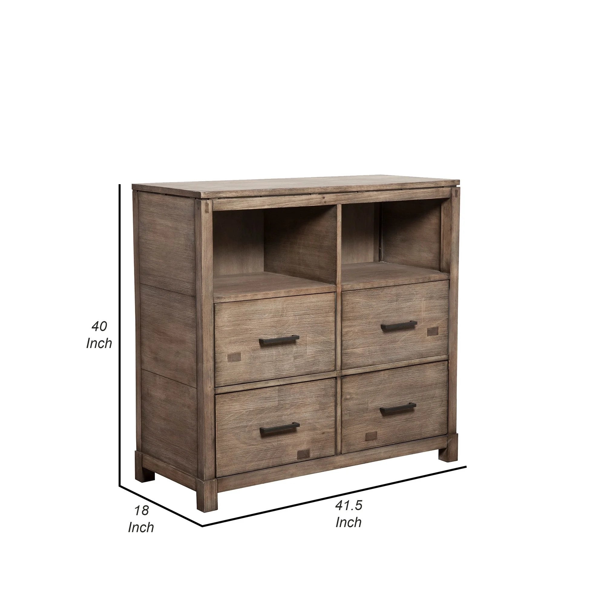Gray Mahogany 4 Drawer TV Media Chest R82449