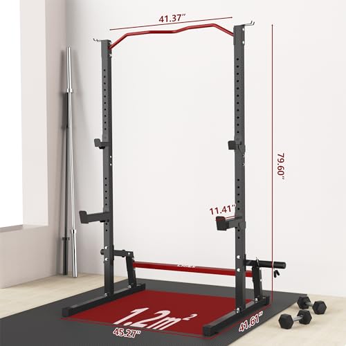 Adjustable Squat Rack Barbell Rack Squat Stand Bench Press Pull Up Home Gym N73100