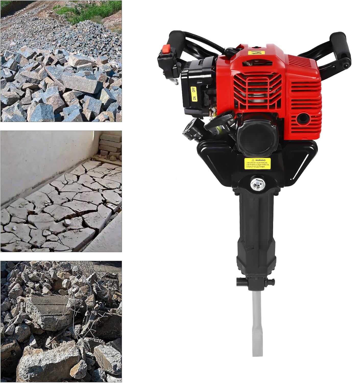 52CC 2 Stroke Gasoline Concrete Breaker with 2 Chisels L77602