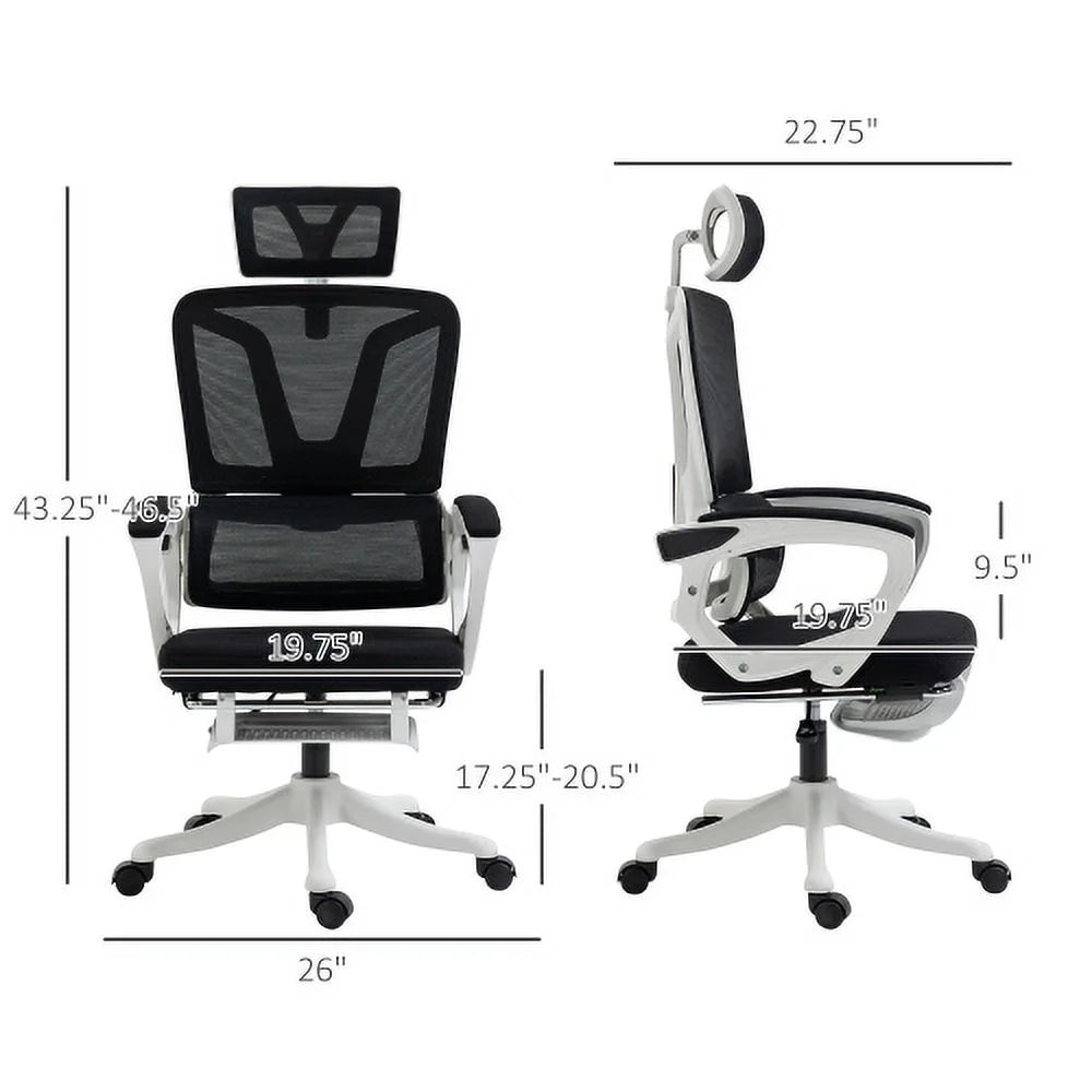 Black Fabric High Back Office Chair with Adjustable Headrest U928616