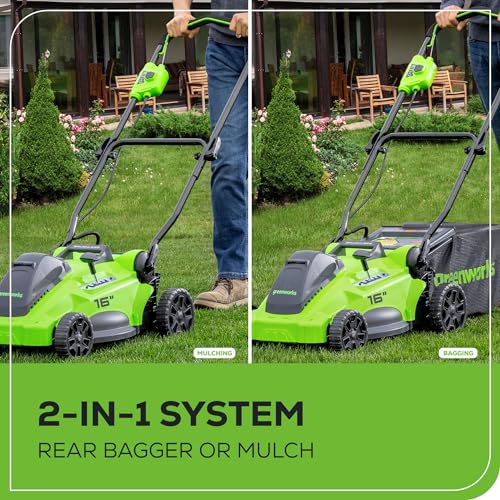 40V 16" Brushless Cordless Push Lawn Mower with 4.0Ah Battery and Charger P7949