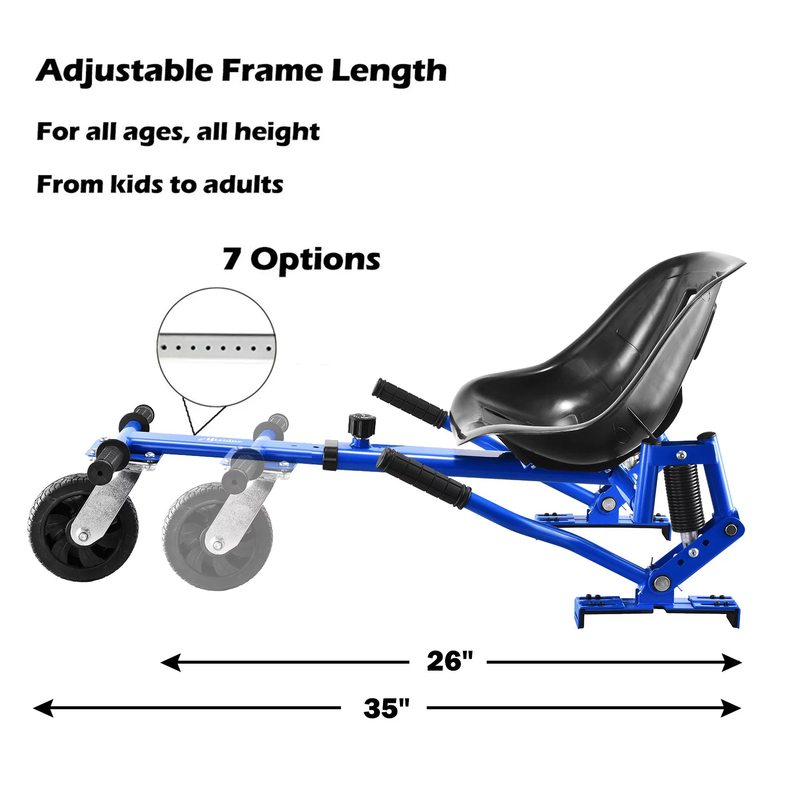 Blue Hoverboard Go Kart with Off-Road Tire and Shock Absorber T50166
