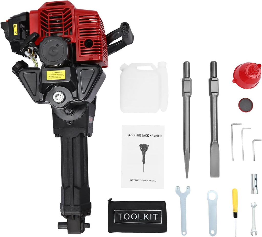 52CC 2 Stroke Gasoline Concrete Breaker with 2 Chisels L77602