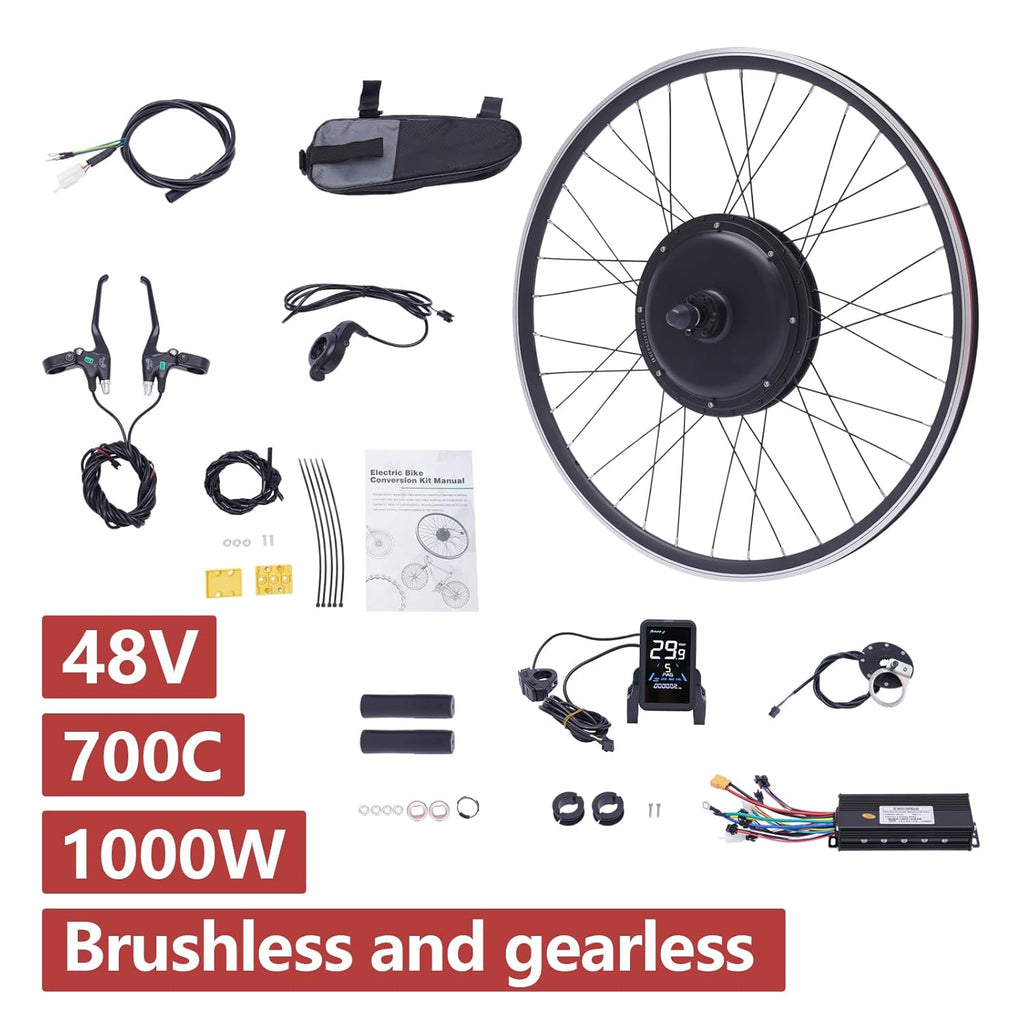 48V 1000W Rear Wheel Electric Bike Conversion Kit for 700C 28"/29'' X123526