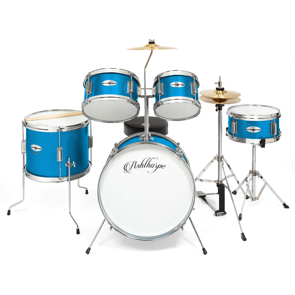 Blue 5-Piece Junior Drum Set with Genuine Brass Cymbals P2096