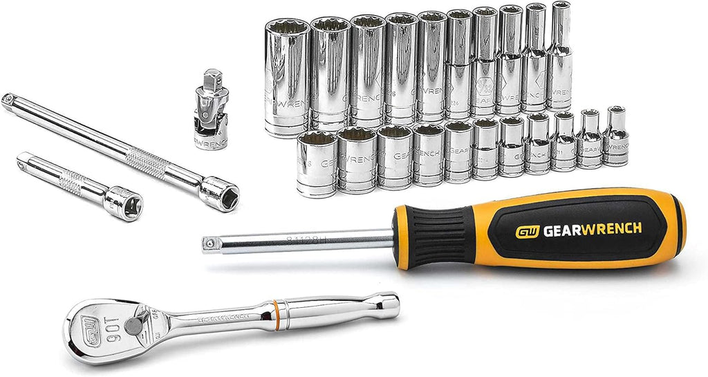 51 Pc 1/4" Drive Standard & Deep SAE/Metric Mechanics Tool Set U64196
