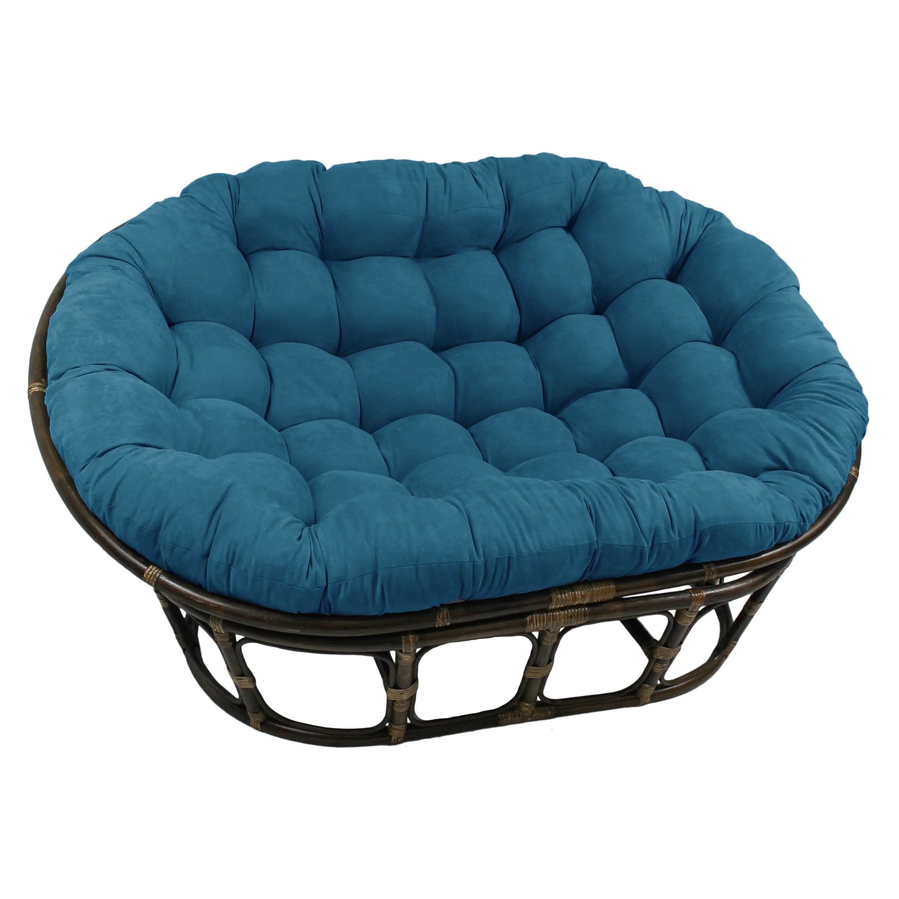 Oversize Double Papasan Chair Micro Suede Cushion Green R862