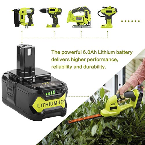 [2Pack] 18V 6.0 Ah Battery for Ryobi ONE+ System 18-Volt Cordless Tool Battery H871225