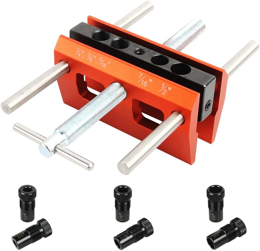 Self Centering Dowel Jig Kit Drilling Guide Bushings Set Wood Wide Capacity Doweling Jig Puncher Locator Joints Tool L268445