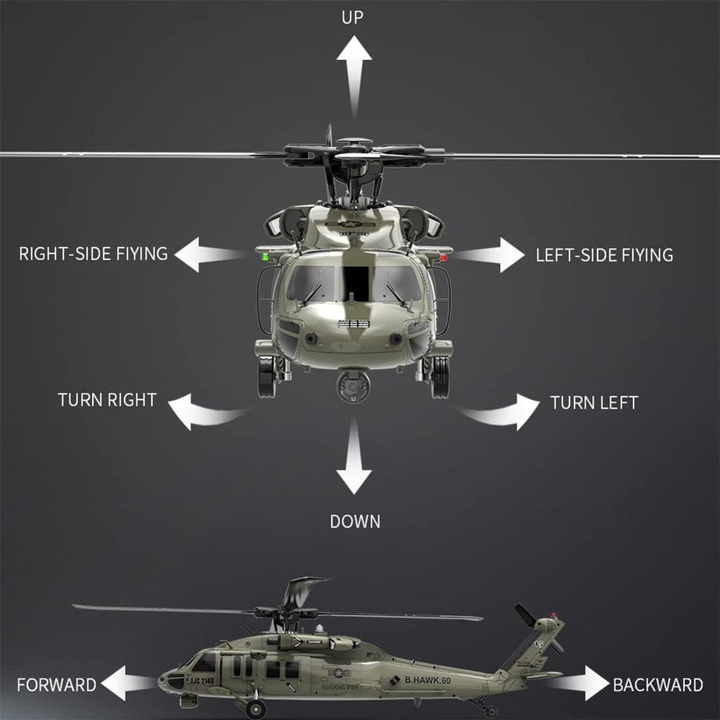 2.4G 6CH Brushless Direct Drive Remote Control Military Helicopter H393705