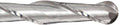 Carbide Ball Nose End Mill Extra Long Reach Uncoated Bright Finish 2 Flutes L825