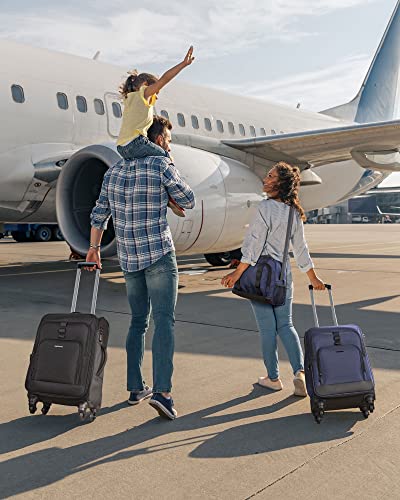 Black Expandable 20 inch Carry on Luggage with Spinner Wheels Z780491