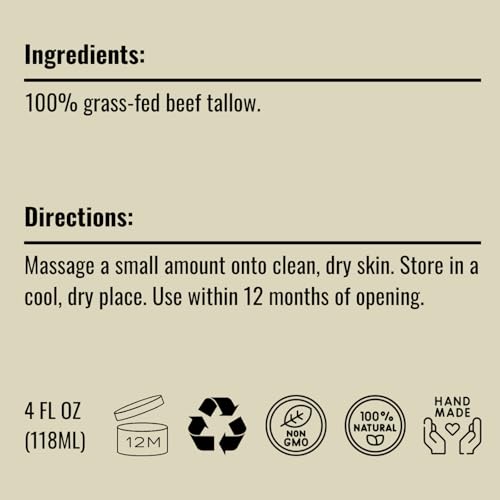Unscented Organic Grass-Fed Beef Tallow Balm O343