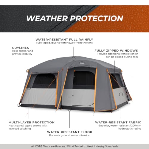 10 Person Large Multi Room Cabin Tent X3895