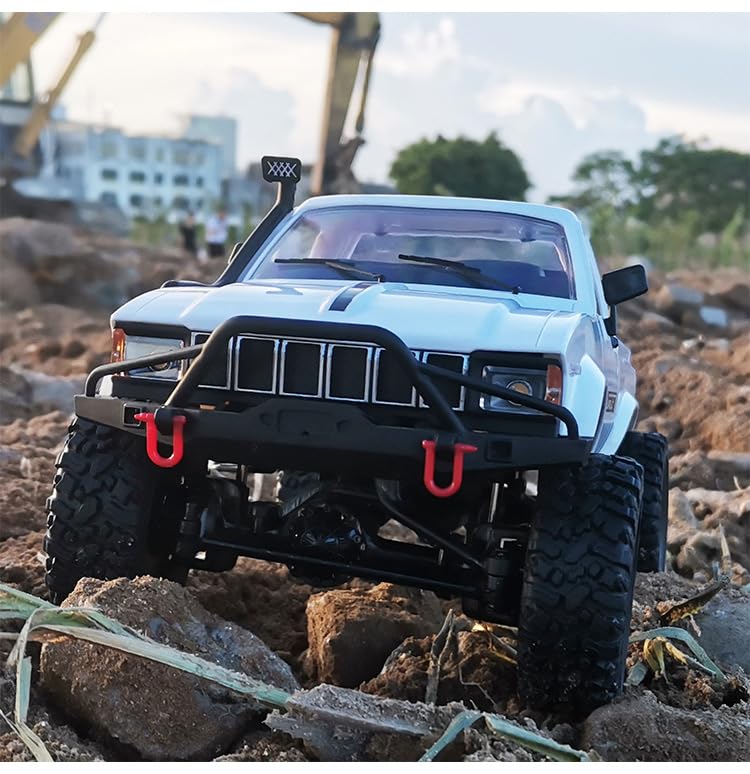 RC Crawler 4x4 Remote Control Rock Crawler Pickup Truck with Led Light, 2.4 Ghz 1/16 Scale All Terrain Car Brushed RTR V1286