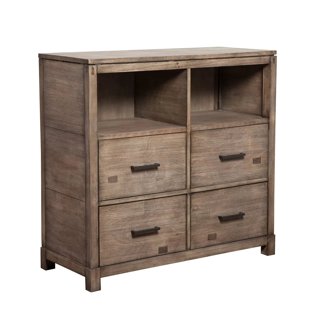 Gray Mahogany 4 Drawer TV Media Chest R82449