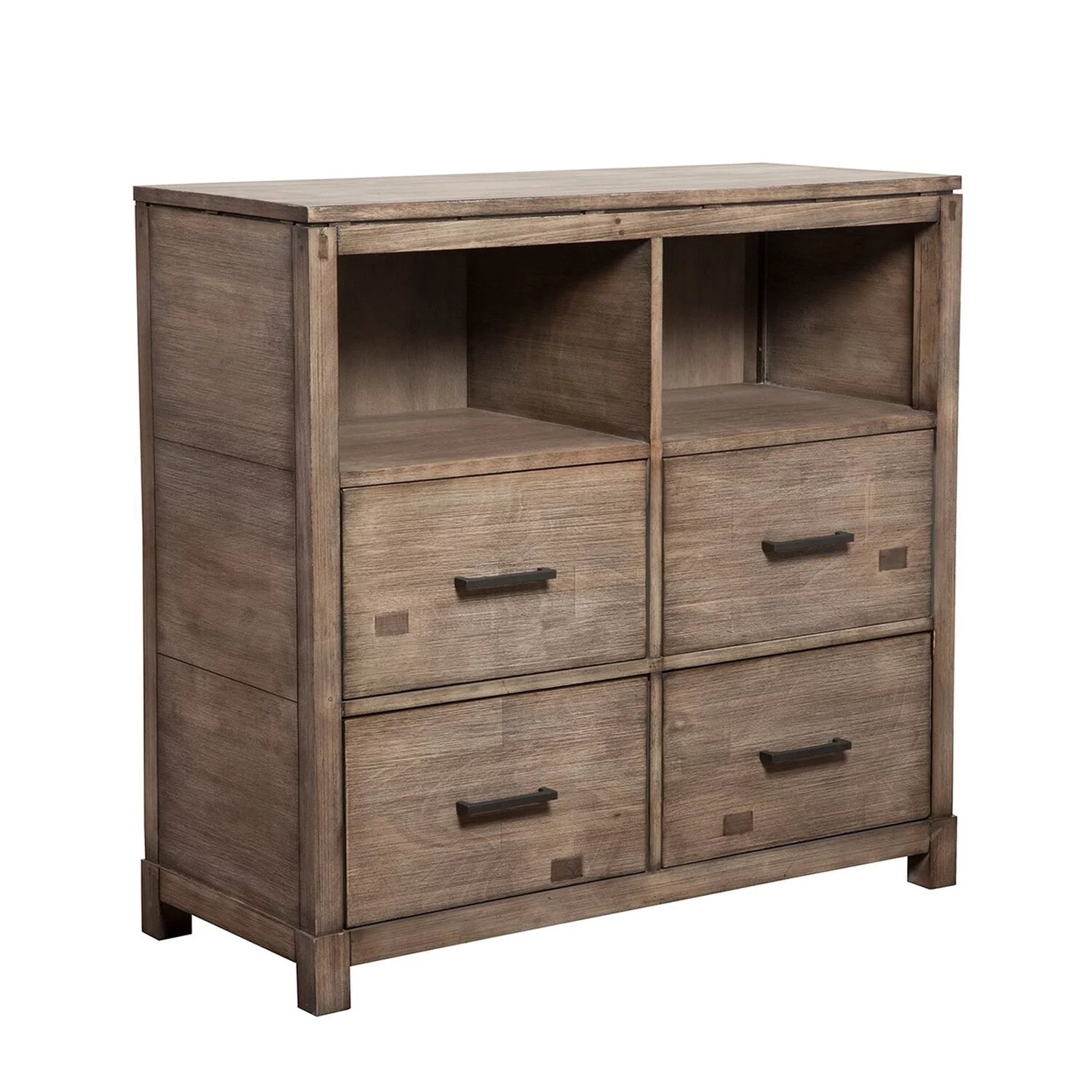 Gray Mahogany 4 Drawer TV Media Chest R82449