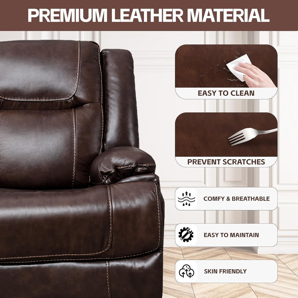 Genuine Leather Manual Reclining Chair T392804