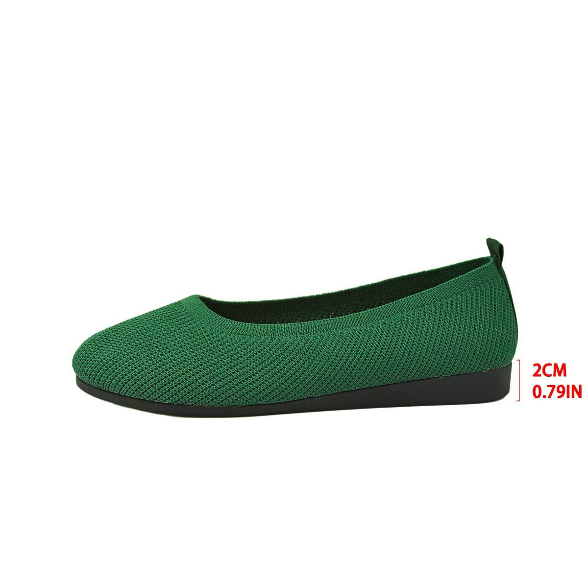 Women’s Knit Slip-On Flats Breathable Comfortable Ballet Flats Low Wedge Casual Shoes