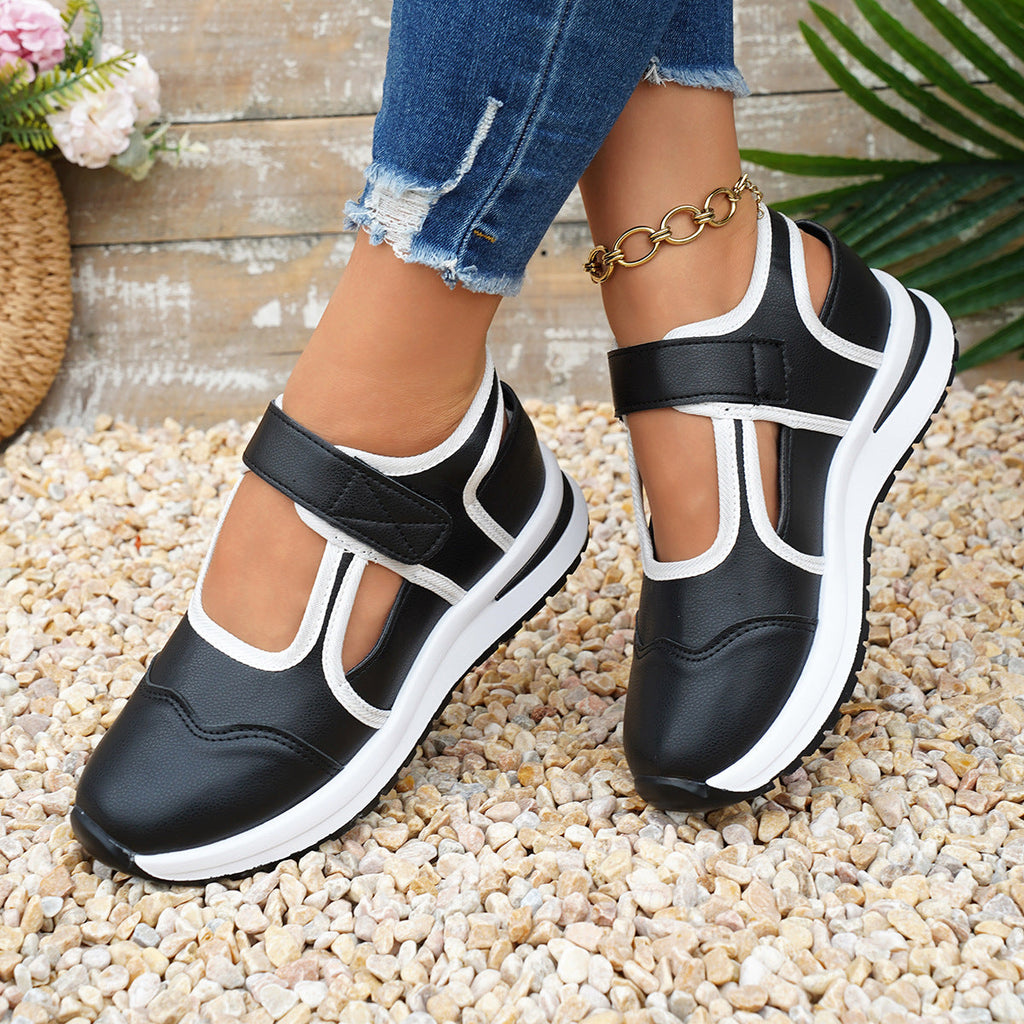 Women Platform Mary Jane Sneakers Velcro Strap Chunky Sole Casual Shoes