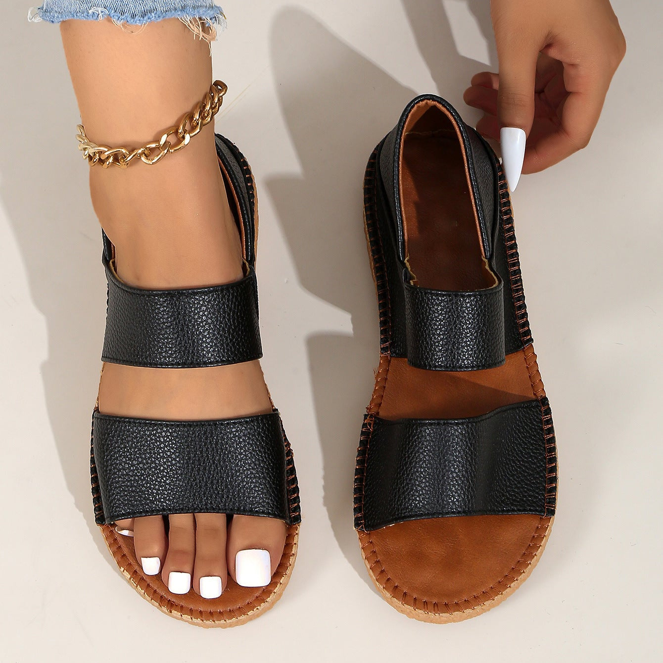 Women's Double Strap Platform Espadrille Sandals Comfortable Summer Shoes